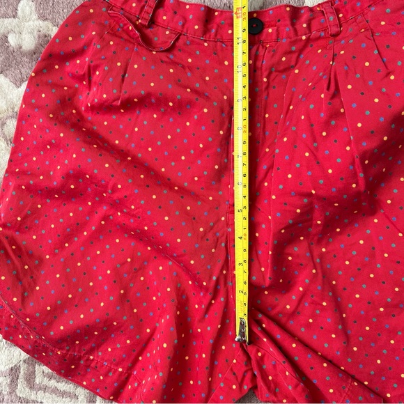 SOLD Liz sport vintage red shorts polka dots 25” waist hi rise wide leg - Picture 6 of 7